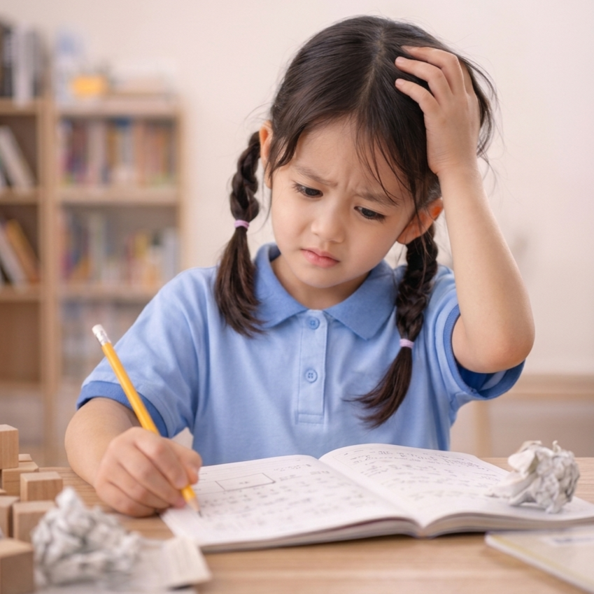 Teacher guiding a student
